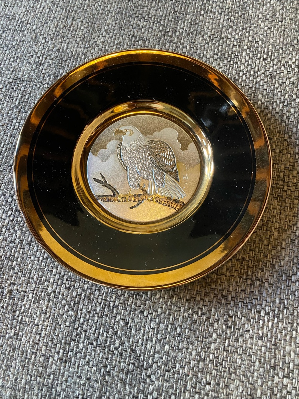 Black and Gold Eagle Charger Plate - Decorative Serveware